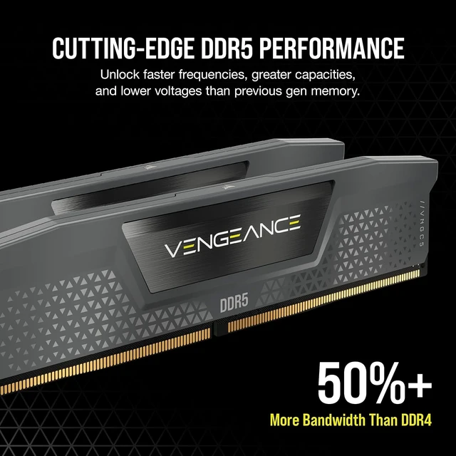 Alt view image 3 of 6 - Vengeance 16GB (2 x 8GB) DDR5 RAM Up to 6000MHz