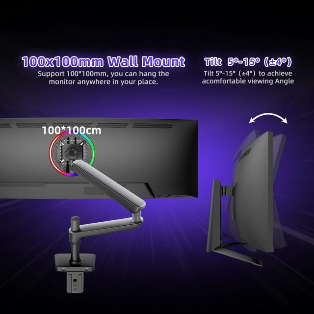Alt view image 6 of 7 - 44.5" Curved DQHD Gaming Monitor 240Hz, 1ms Computer Monitor