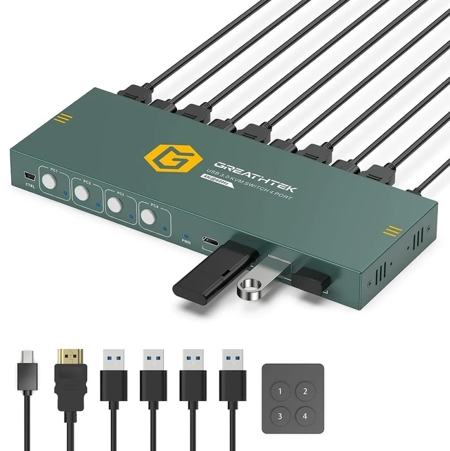 Main image of 4-Port HDMI KVM Switch for 4 Computers 1 Monitor 4K@60Hz