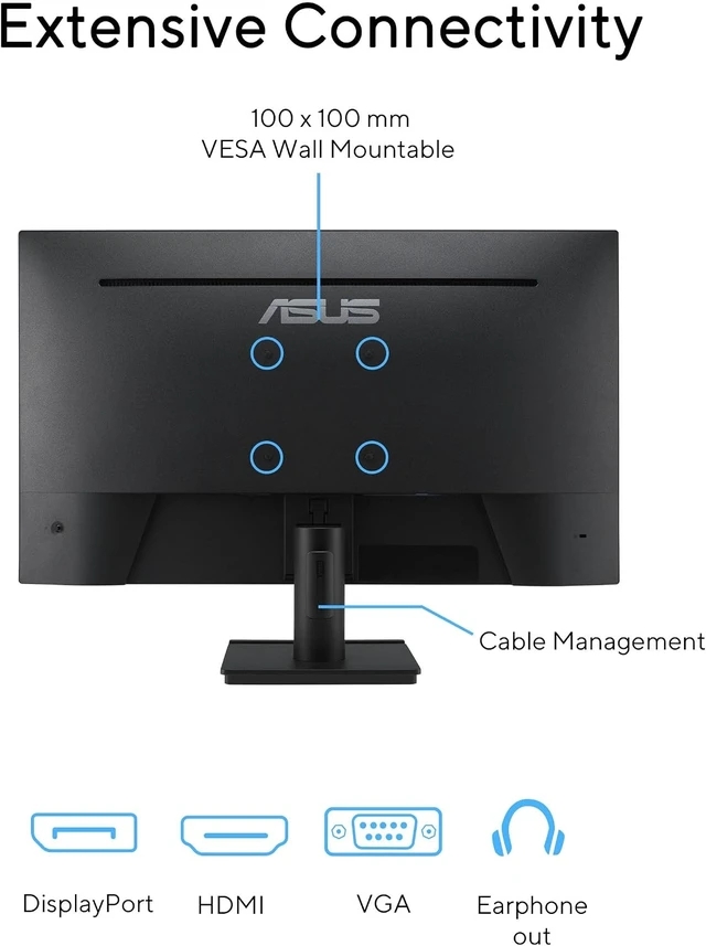 Alt view image 7 of 7 - VA27AQ 27" 1440P QHD IPS Computer Monitor HDMI, DisplayPort, VGA