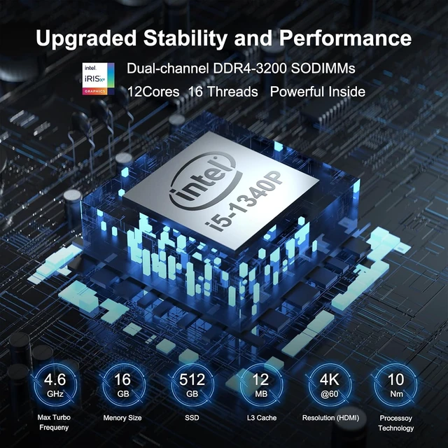 Alt view image 2 of 7 - NUC 13 Pro NUC13ANHi5 Mini PC 16GB RAM, 512GB SSD