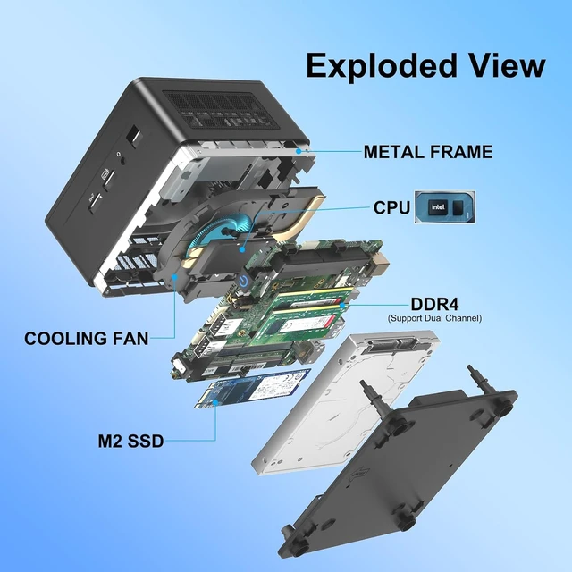 Alt view image 6 of 7 - NUC 13 Pro NUC13ANHi5 Mini PC 16GB RAM, 512GB SSD