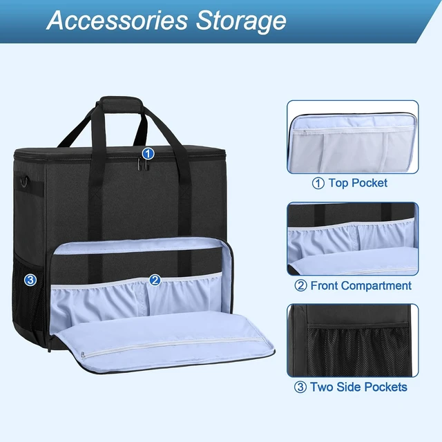 Alt view image 3 of 7 - PC Carrying Case Desktop Travel Bag for Full Computer Tower (Black)