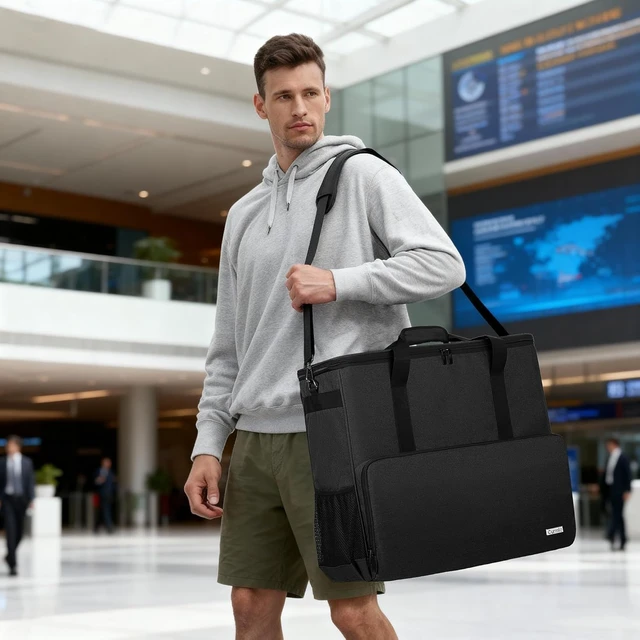Alt view image 6 of 7 - PC Carrying Case Desktop Travel Bag for Full Computer Tower (Black)