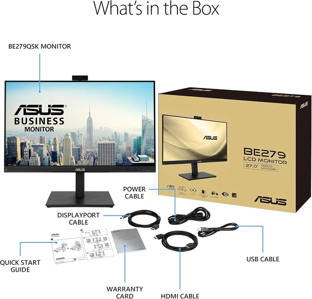 Alt view image 7 of 7 - BE279QSK 27" 1080P FHD Computer Monitor Webcam, HDMI, DisplayPort