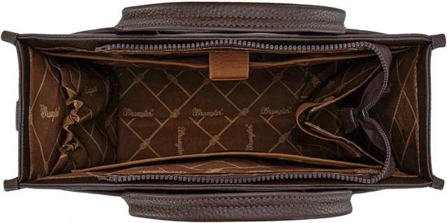 Alt view image 6 of 6 - Wrangler 15.6" Laptop Bag for Women Vintage Work Tote, Business Briefcase Handbag with Adjustable Shoulder Strap