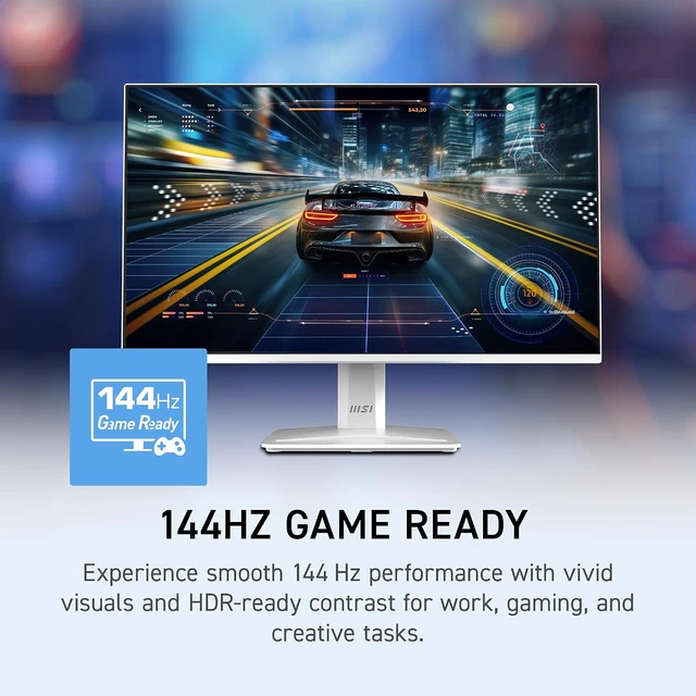 Alt view image 3 of 7 - PRO MP243W E14 24" IPS 1920 x 1080 (FHD) Computer Monitor 144Hz, Adaptive-Sync, HDR Ready, HDMI, Display Port, VESA, Tilt, 4-Side Slim Bezel, 1ms (White)