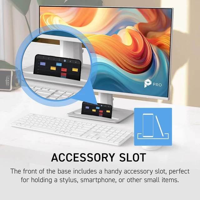 Alt view image 7 of 7 - PRO MP243W E14 24" IPS 1920 x 1080 (FHD) Computer Monitor 144Hz, Adaptive-Sync, HDR Ready, HDMI, Display Port, VESA, Tilt, 4-Side Slim Bezel, 1ms (White)