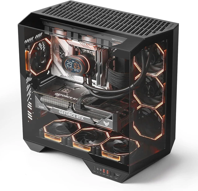 Main image of DY470 Full-Tower ATX Gaming PC Case 4 PWM ARGB Fans (Black)