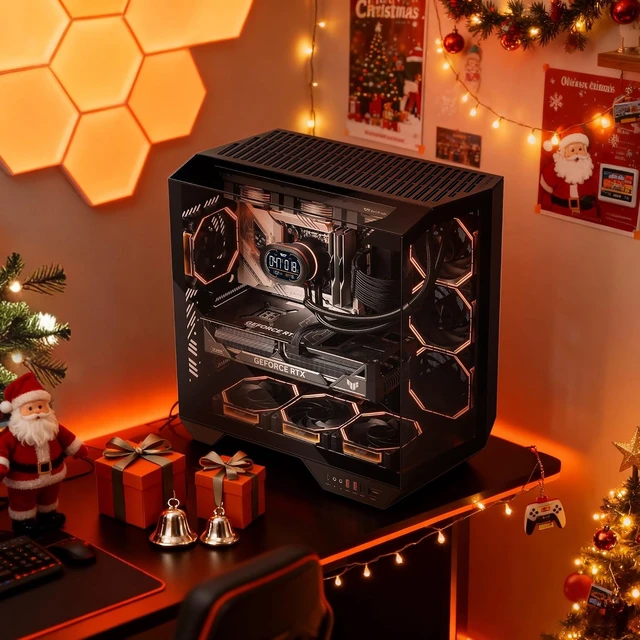 Alt view image 2 of 7 - DY470 Full-Tower ATX Gaming PC Case 4 PWM ARGB Fans (Black)