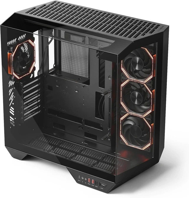 Alt view image 3 of 7 - DY470 Full-Tower ATX Gaming PC Case 4 PWM ARGB Fans (Black)