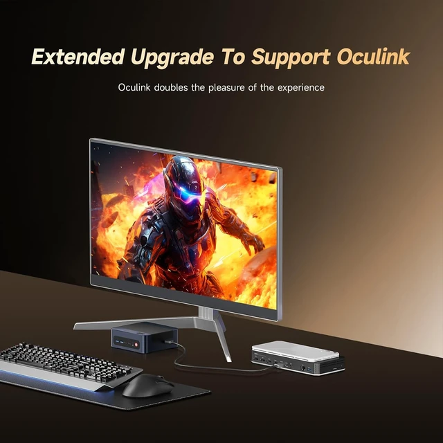 Alt view image 4 of 7 - A8 Oculink Mini Gaming PC Ryzen 7 8745HS, 16GB DDR5, 1TB NVMe SSD