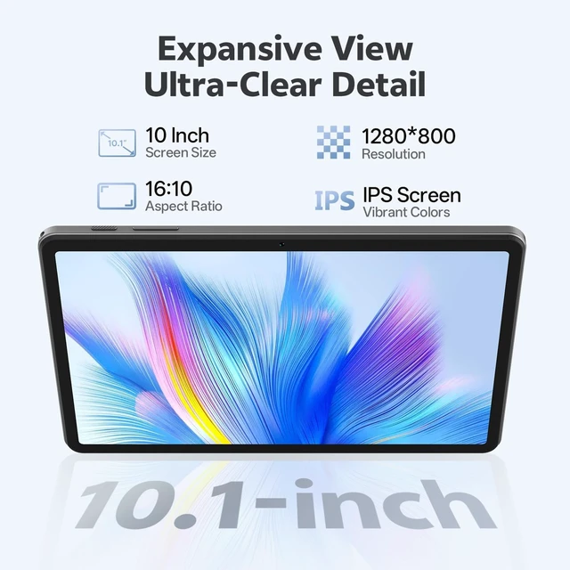 Alt view image 7 of 7 - 10" Android 16 Tablet with Keyboard 16GB RAM + 32GB (Gray)