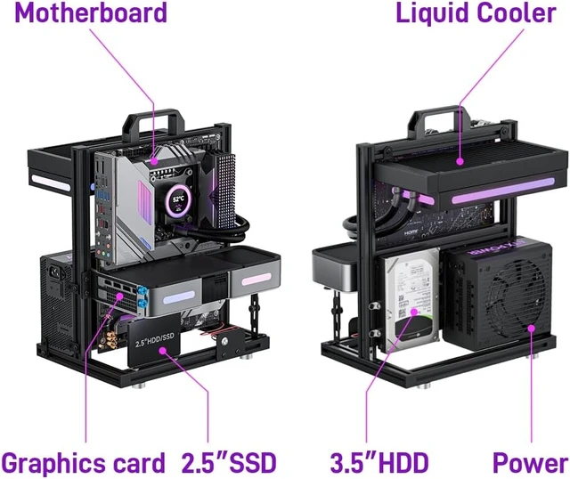 Alt view image 2 of 6 - BlockCase PC Test Bench Open-Air PC Case, Open-Frame Computer Chassis
