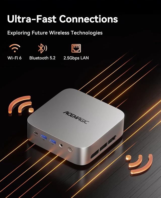Alt view image 7 of 7 - W1 Gaming Mini PC Ryzen 7 H 255 (Up to 4.9GHz, 8C/16T), Radeon 780M Graphics, 16GB RAM, 1TB PCIe4.0 SSD for Content Creation, Programming, Gaming & Home Office