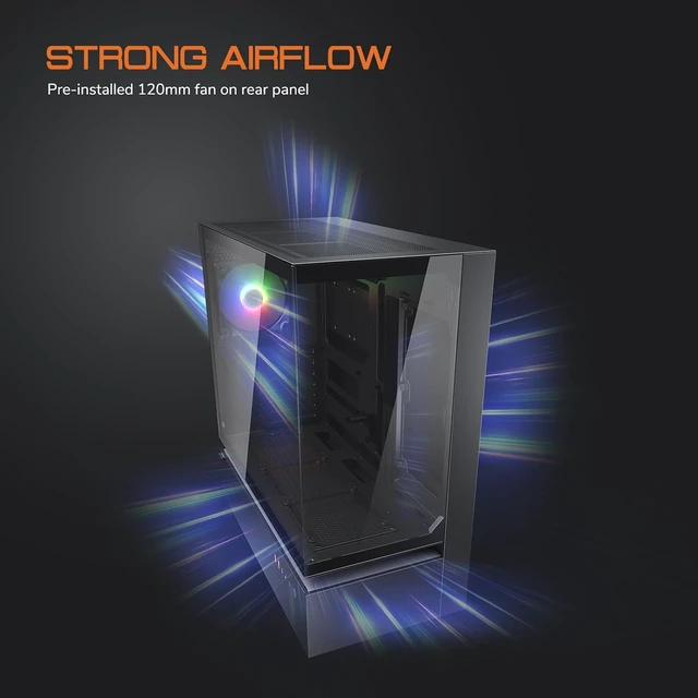 Alt view image 2 of 7 - CFV235 ES ATX Gaming Computer PC Case (Black)