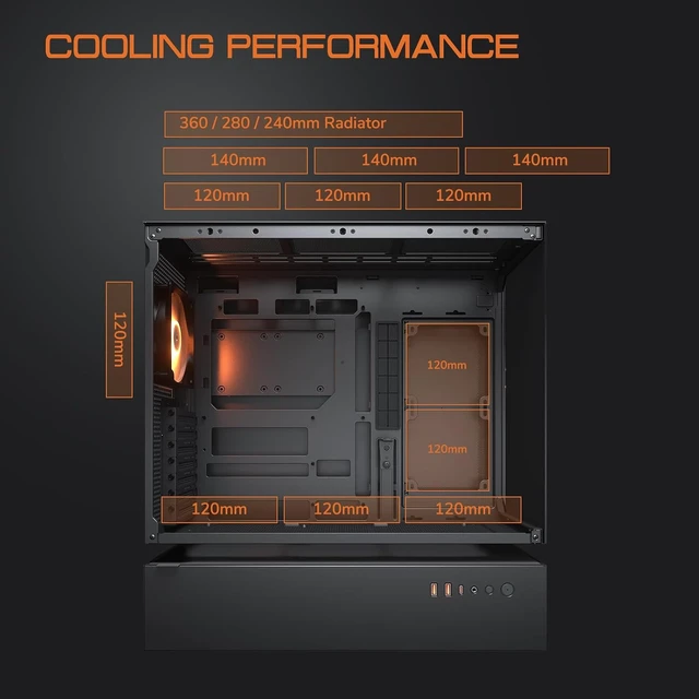 Alt view image 4 of 7 - CFV235 ES ATX Gaming Computer PC Case (Black)