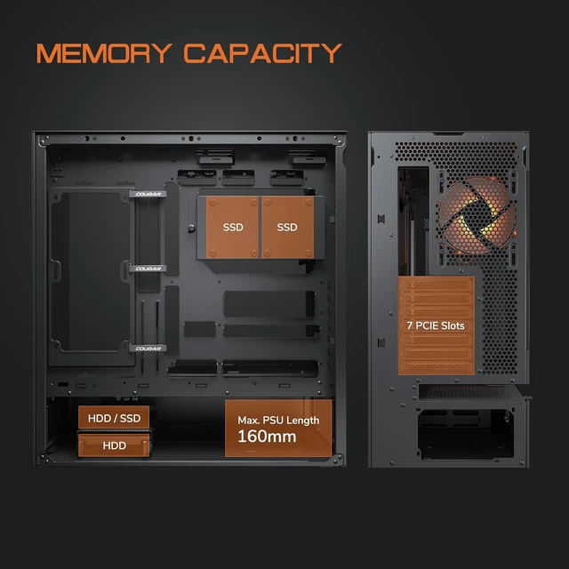 Alt view image 5 of 7 - CFV235 ES ATX Gaming Computer PC Case (Black)