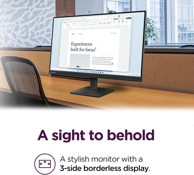 Alt view image 4 of 7 - L24-4e Office Monitor 23.8" FHD IPS Display, 100Hz, 4 ms MPRT, 99% sRGB, Tilt Stand (Raven Black)