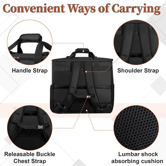 Alt view image 7 of 7 - Large Computer Desktop Tower Carrying Case PC Travel Case