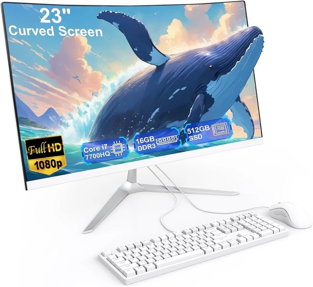 Main image of 23.8" Curved-Screen All-in-One Computer Ultra-Thin Design for Work & Study