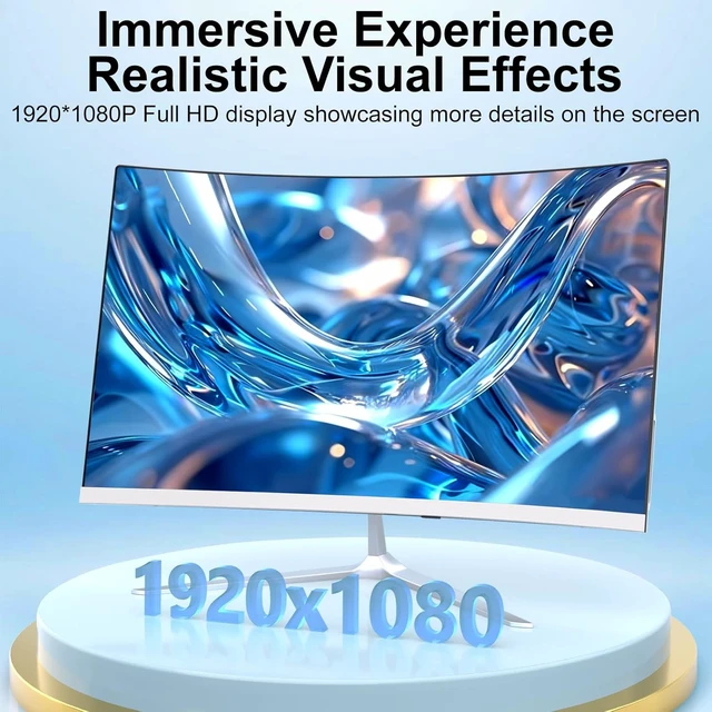 Alt view image 3 of 7 - 23.8" Curved-Screen All-in-One Computer Ultra-Thin Design for Work & Study