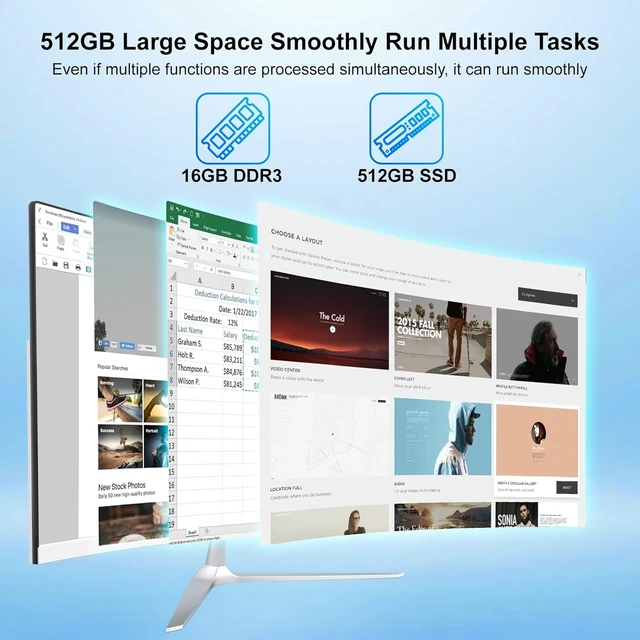 Alt view image 6 of 7 - 23.8" Curved-Screen All-in-One Computer Ultra-Thin Design for Work & Study