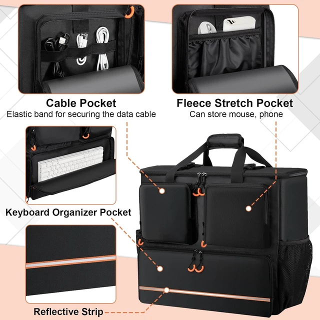 Alt view image 5 of 7 - Large Computer Desktop Tower Carrying Case PC Travel Case