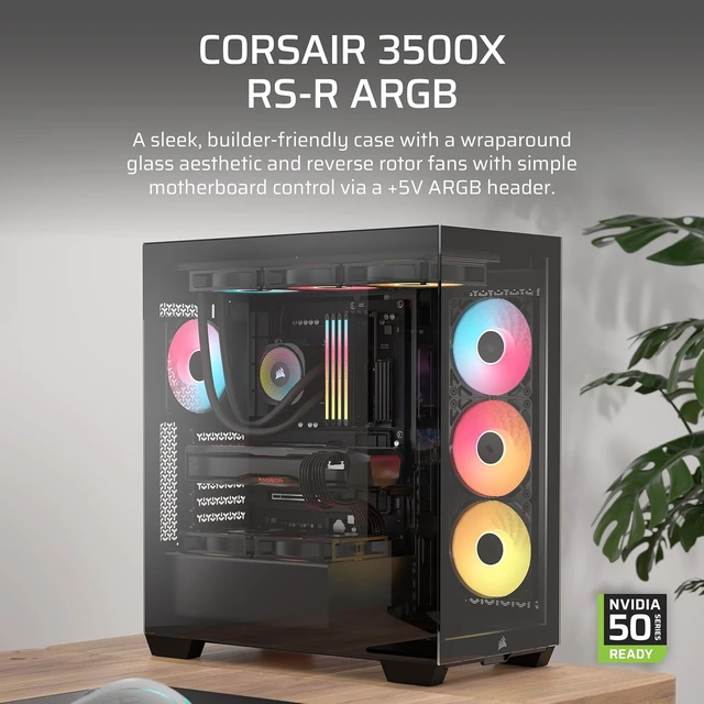 Alt view image 2 of 7 - 3500X RS ARGB Panoramic Mid-Tower PC Case (Black)