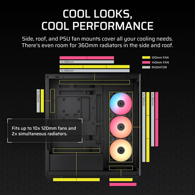 Alt view image 5 of 7 - 3500X RS ARGB Panoramic Mid-Tower PC Case (Black)