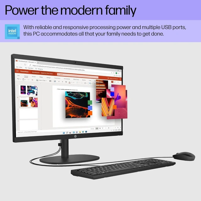 Alt view image 2 of 6 - 2025 22" FHD All-in-One Desktop Computer Latest 13th Gen Quad-Core CPU, 8GB DDR5, 128GB Storage, HDMI, Type-C, Wi-Fi, HD Webcam, Win11 Pro (Black)