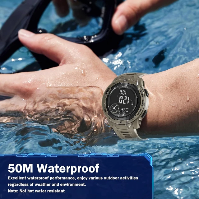 Alt view image 5 of 7 - Tactical Watch with Compass & Pedometer, 50M Waterproof 2003
