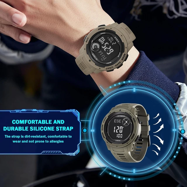 Alt view image 7 of 7 - Tactical Watch with Compass & Pedometer, 50M Waterproof 2003