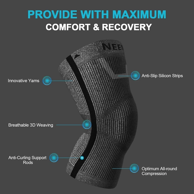 Alt view image 3 of 7 - Knee Sleeve Knee Brace Support for Knee Pain, Joint Pain, Swelling, Inflammation & Circulation Relief for Women and Men