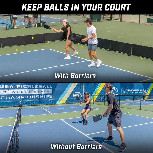 Alt view image 4 of 6 - 3-Pack Pickleball Ball Barrier Brandable or Pre-Branded Court Dividers for Pickleball Courts