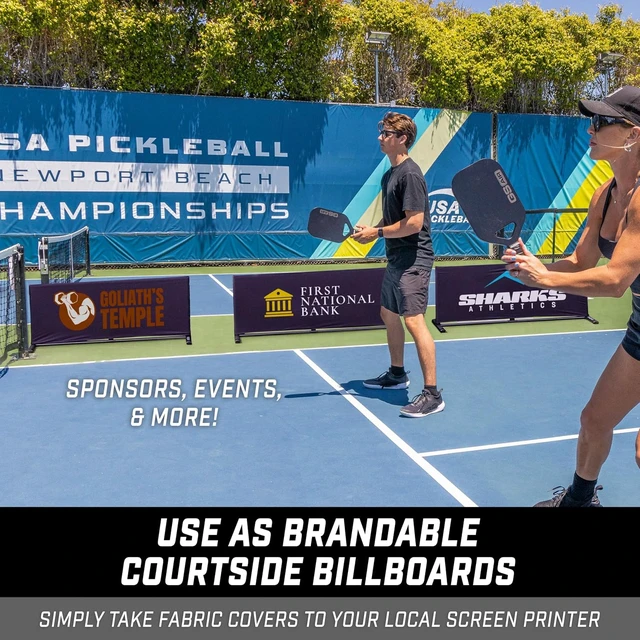 Alt view image 3 of 6 - 3-Pack Pickleball Ball Barrier Brandable or Pre-Branded Court Dividers for Pickleball Courts