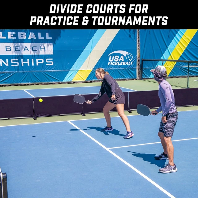 Alt view image 5 of 6 - 3-Pack Pickleball Ball Barrier Brandable or Pre-Branded Court Dividers for Pickleball Courts