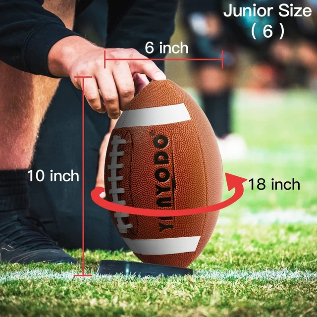 Alt view image 3 of 7 - 6-Pack Junior Size 6 Footballs with Textured Grip Kids Youth Practice, Match & Scrimmage Play, Indoors/Outdoors All-Weather Use, Pump Included
