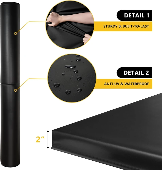 Alt view image 4 of 7 - 6-Foot Tall Round & Square Pole Pad 2" Thick Heavy-Duty Wrap-Around Safety Padding, Fits 2.5"-6.5" Diameter Basketball, Basement, Playground & Garage Poles