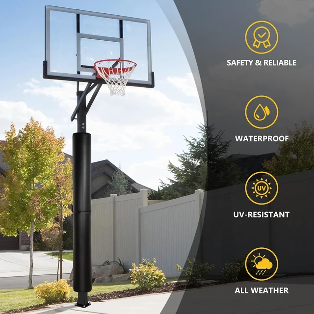 Alt view image 5 of 7 - 6-Foot Tall Round & Square Pole Pad 2" Thick Heavy-Duty Wrap-Around Safety Padding, Fits 2.5"-6.5" Diameter Basketball, Basement, Playground & Garage Poles