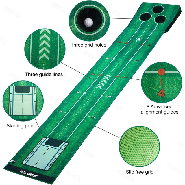 Alt view image 3 of 7 - Golf Putting Mat Portable Indoor/Outdoor Putting Green