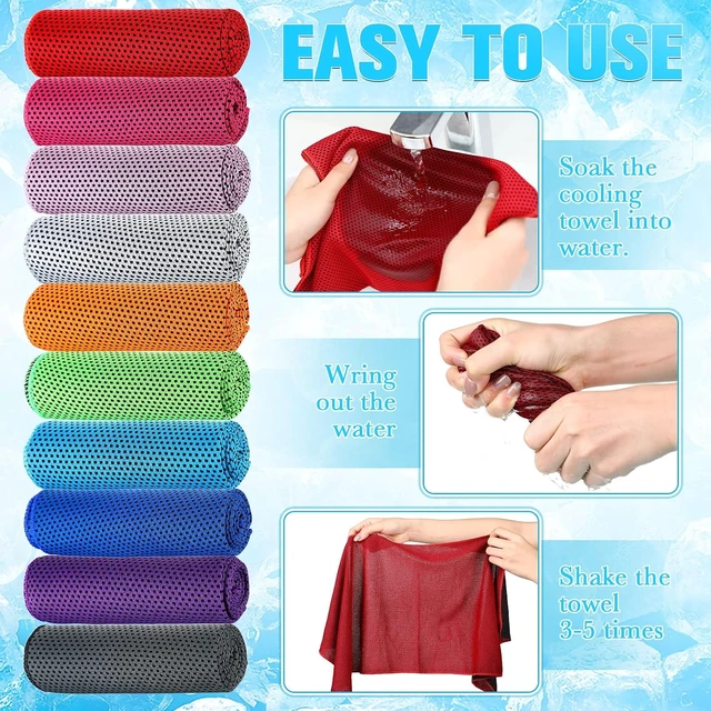 Alt view image 4 of 7 - 500-Pack Bulk Cooling Towels for Neck & Face (Multicolor)