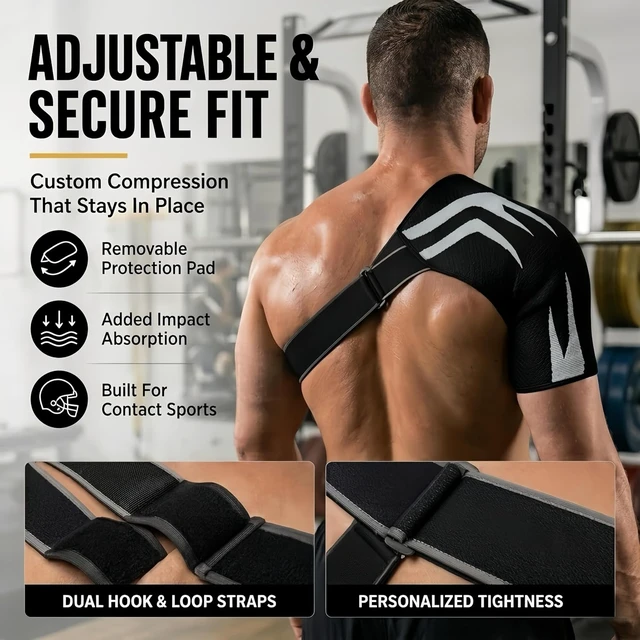 Alt view image 3 of 7 - Shoulder Brace for Men & Women Rotator Cuff Compression Support (L)