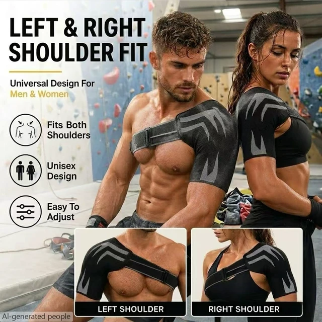 Alt view image 5 of 7 - Shoulder Brace for Men & Women Rotator Cuff Compression Support (L)