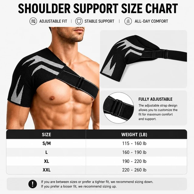 Alt view image 7 of 7 - Shoulder Brace for Men & Women Rotator Cuff Compression Support (L)