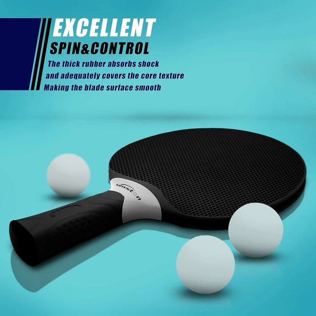 Alt view image 3 of 6 - Table Tennis Rackets Set Professional Ping Pong Paddle Set for 4 Players, Composite Rubber, Indoor or Outdoor Games