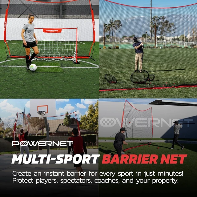 Alt view image 4 of 7 - Portable Sports Rebounder Basketball, Volleyball, Soccer, Baseball, Softball & Lacrosse, Backyard/Garage Backstop, Indoor-Outdoor Safety Net