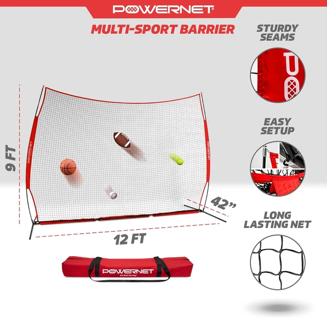 Alt view image 3 of 7 - Portable Sports Rebounder Basketball, Volleyball, Soccer, Baseball, Softball & Lacrosse, Backyard/Garage Backstop, Indoor-Outdoor Safety Net