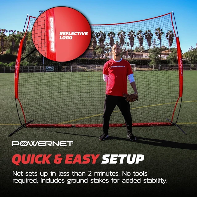 Alt view image 6 of 7 - Portable Sports Rebounder Basketball, Volleyball, Soccer, Baseball, Softball & Lacrosse, Backyard/Garage Backstop, Indoor-Outdoor Safety Net