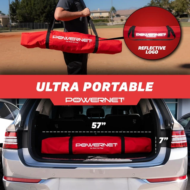 Alt view image 5 of 7 - Portable Sports Rebounder Basketball, Volleyball, Soccer, Baseball, Softball & Lacrosse, Backyard/Garage Backstop, Indoor-Outdoor Safety Net